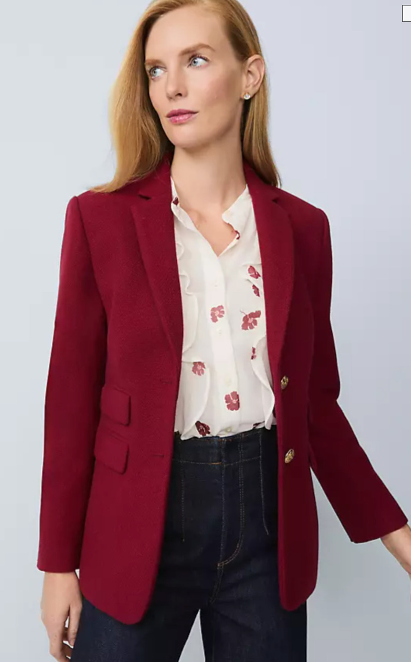 NEW ANN TAYLOR CHERRY PIE GREENWICH BLAZER JACKET SZ 12
